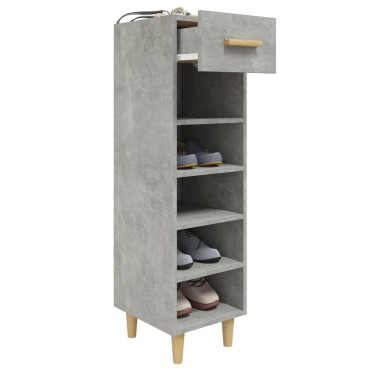 vidaXL Παπουτσοθήκη Γκρι Σκυροδέματος 30x35x105cm Επεξεργασμένο Ξύλο