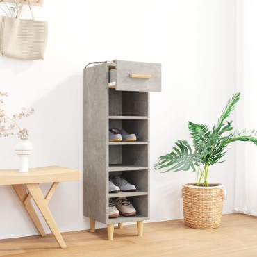 vidaXL Παπουτσοθήκη Γκρι Σκυροδέματος 30x35x105cm Επεξεργασμένο Ξύλο