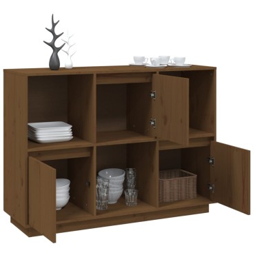vidaXL Ντουλάπι Καφέ Μελί 110,5x35x80cm από Μασίφ Ξύλο Πεύκου 1 τεμ.