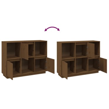 vidaXL Ντουλάπι Καφέ Μελί 110,5x35x80cm από Μασίφ Ξύλο Πεύκου 1 τεμ.