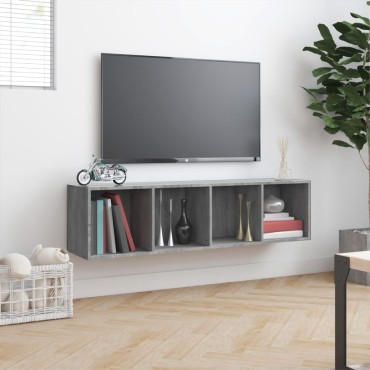 vidaXL Βιβλιοθήκη/Έπιπλο Τηλεόρασης Γκρι sonoma 143x30x36cm Επεξ. Ξύλο 1 τεμ.