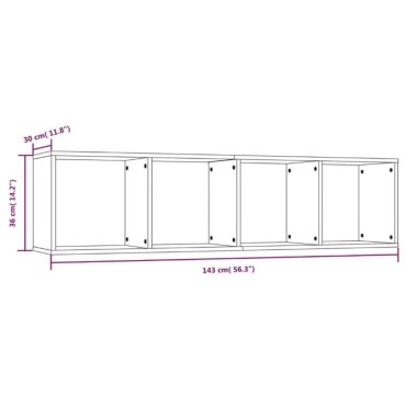 vidaXL Βιβλιοθήκη/Έπιπλο Τηλεόρασης Γκρι sonoma 143x30x36cm Επεξ. Ξύλο 1 τεμ.