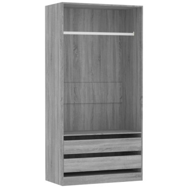 vidaXL Ντουλάπα Γκρι Sonoma 100x50x200cm από Επεξεργασμένο Ξύλο 1 τεμ.