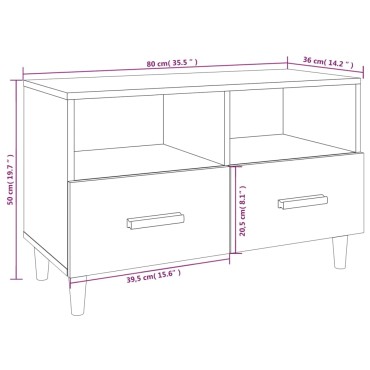 vidaXL Έπιπλο Τηλεόρασης Γκρι Sonoma 80x36x50cm από Επεξεργ. Ξύλο