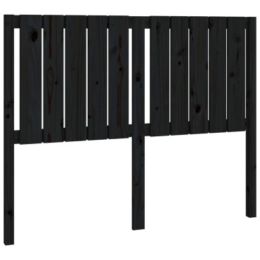 vidaXL Κεφαλάρι Κρεβατιού Μαύρο 125,5x4x100cm Μασίφ Ξύλο Πεύκου 1 τεμ.