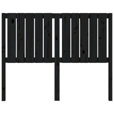 vidaXL Κεφαλάρι Κρεβατιού Μαύρο 125,5x4x100cm Μασίφ Ξύλο Πεύκου 1 τεμ.