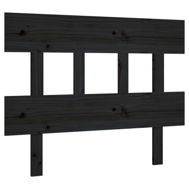 vidaXL Κεφαλάρι Κρεβατιού Μαύρο 103,5x3x81cm Μασίφ Ξύλο Πεύκου 1 τεμ.