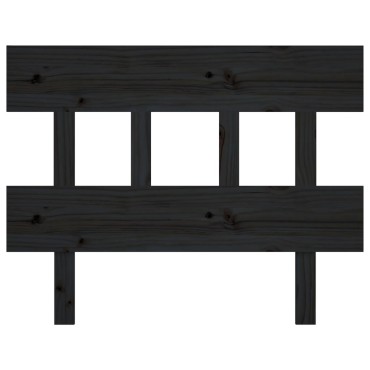 vidaXL Κεφαλάρι Κρεβατιού Μαύρο 103,5x3x81cm Μασίφ Ξύλο Πεύκου 1 τεμ.
