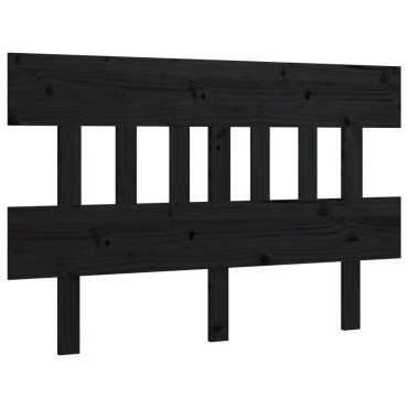 vidaXL Κεφαλάρι Κρεβατιού Μαύρο 153,5x3x81cm Μασίφ Ξύλο Πεύκου 1 τεμ.