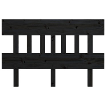 vidaXL Κεφαλάρι Κρεβατιού Μαύρο 153,5x3x81cm Μασίφ Ξύλο Πεύκου 1 τεμ.