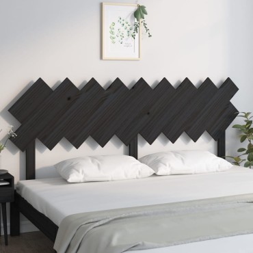 vidaXL Κεφαλάρι Κρεβατιού Μαύρο 178x3x80,5cm Μασίφ Ξύλο Πεύκου 1 τεμ.