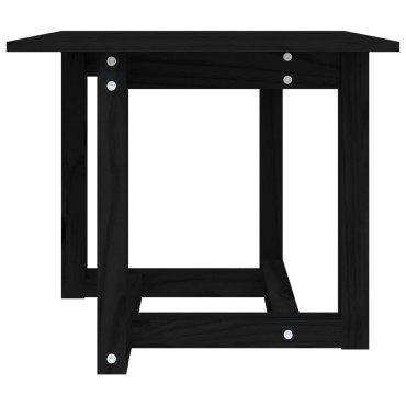vidaXL Τραπεζάκι Σαλονιού Μαύρο 50x50x45cm από Μασίφ Ξύλο Πεύκου 1 τεμ.