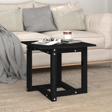 vidaXL Τραπεζάκι Σαλονιού Μαύρο 50x50x45cm από Μασίφ Ξύλο Πεύκου 1 τεμ.