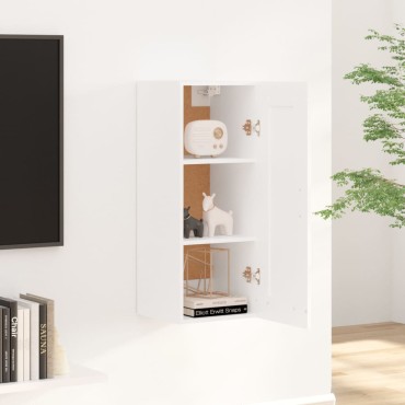 vidaXL Ντουλάπι Κρεμαστό Λευκό 35x34x90cm Επεξεργασμένο Ξύλο 1 τεμ.