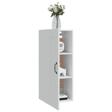 vidaXL Ντουλάπι Κρεμαστό Λευκό 35x34x90cm Επεξεργασμένο Ξύλο 1 τεμ.