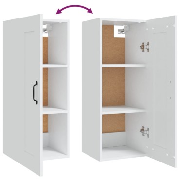 vidaXL Ντουλάπι Κρεμαστό Λευκό 35x34x90cm Επεξεργασμένο Ξύλο 1 τεμ.