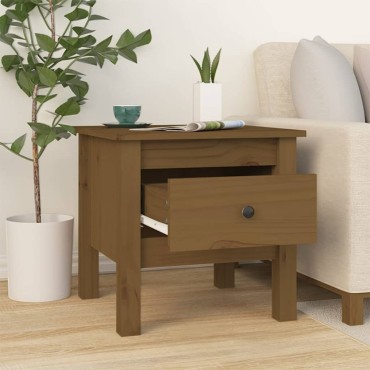 vidaXL Βοηθητικά Τραπέζια Καφέ Μελί 40x40x39cmαπό Μασίφ Ξύλο Πεύκου