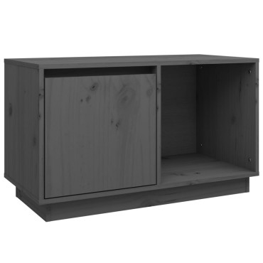vidaXL Έπιπλο Τηλεόρασης Γκρι 74x35x44cm από Μασίφ Ξύλο Πεύκου