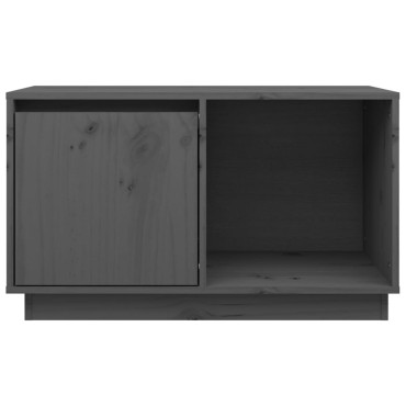 vidaXL Έπιπλο Τηλεόρασης Γκρι 74x35x44cm από Μασίφ Ξύλο Πεύκου