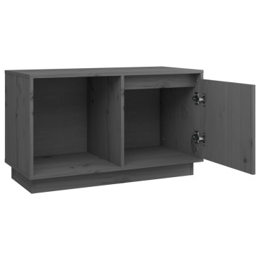 vidaXL Έπιπλο Τηλεόρασης Γκρι 74x35x44cm από Μασίφ Ξύλο Πεύκου
