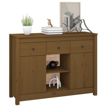 vidaXL Ντουλάπι Καφέ Μελί 100x35x74,5cm από Μασίφ Ξύλο Πεύκου 1 τεμ.