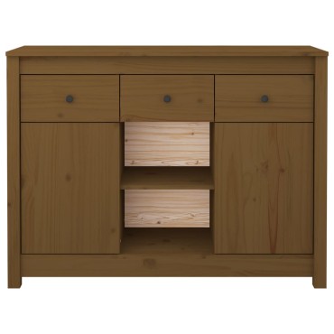 vidaXL Ντουλάπι Καφέ Μελί 100x35x74,5cm από Μασίφ Ξύλο Πεύκου 1 τεμ.