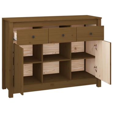 vidaXL Ντουλάπι Καφέ Μελί 100x35x74,5cm από Μασίφ Ξύλο Πεύκου 1 τεμ.