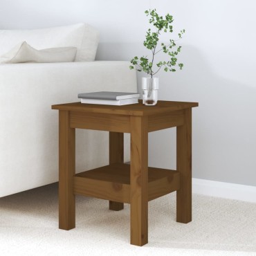 vidaXL Τραπεζάκι Σαλονιού Καφέ Μελί 35x35x40cm Μασίφ Ξύλο Πεύκου 1 τεμ.