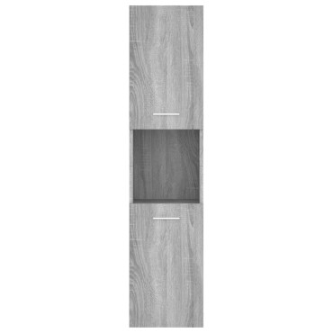vidaXL Ντουλάπι Μπάνιου Γκρι Sonoma 30x30x130cm Επεξεργασμένο Ξύλο 1 τεμ.