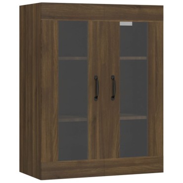vidaXL Κρεμαστό Ντουλάπι Τοίχου Καφέ Δρυς 69,5x34x90cm Επεξ. Ξύλο 1 τεμ.