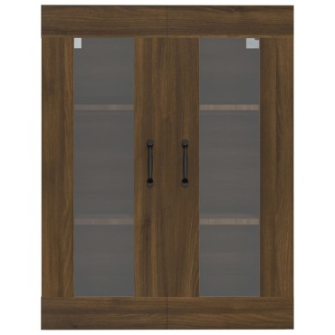 vidaXL Κρεμαστό Ντουλάπι Τοίχου Καφέ Δρυς 69,5x34x90cm Επεξ. Ξύλο 1 τεμ.