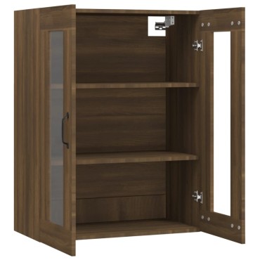 vidaXL Κρεμαστό Ντουλάπι Τοίχου Καφέ Δρυς 69,5x34x90cm Επεξ. Ξύλο 1 τεμ.