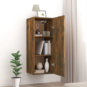 vidaXL Ντουλάπι Τοίχου Καπνιστή δρυς 34,5x34x90cm Επεξεργασμένο Ξύλο 1 τεμ.