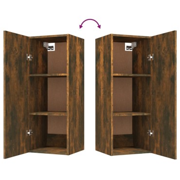 vidaXL Ντουλάπι Τοίχου Καπνιστή δρυς 34,5x34x90cm Επεξεργασμένο Ξύλο 1 τεμ.