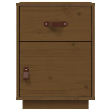 vidaXL Κομοδίνο Καφέ Μελί 40x34x55cm από Μασίφ Ξύλο Πεύκου 1 τεμ.