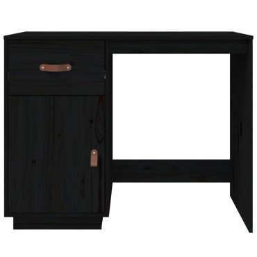 vidaXL Γραφείο Μαύρο 95x50x75cm από Μασίφ Ξύλο Πεύκου 1 τεμ.