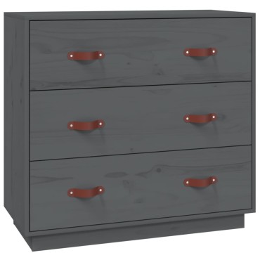 vidaXL Ντουλάπι Γκρι 80x40x75cm από Μασίφ Ξύλο Πεύκου 1 τεμ.