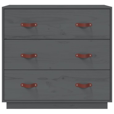 vidaXL Ντουλάπι Γκρι 80x40x75cm από Μασίφ Ξύλο Πεύκου 1 τεμ.