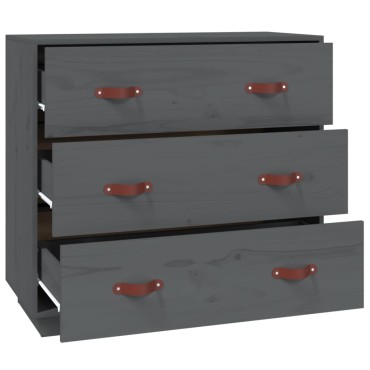 vidaXL Ντουλάπι Γκρι 80x40x75cm από Μασίφ Ξύλο Πεύκου 1 τεμ.