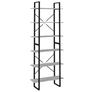 vidaXL Ραφιέρα Γκρι Sonoma 80x30x210cm από Επεξεργασμένο Ξύλο 1 τεμ.