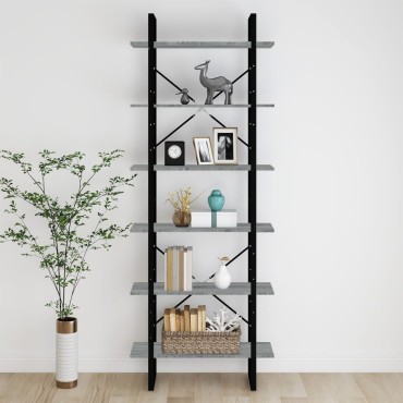 vidaXL Ραφιέρα Γκρι Sonoma 80x30x210cm από Επεξεργασμένο Ξύλο 1 τεμ.