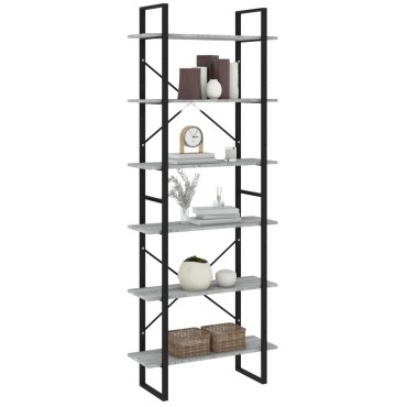 vidaXL Ραφιέρα Γκρι Sonoma 80x30x210cm από Επεξεργασμένο Ξύλο 1 τεμ.
