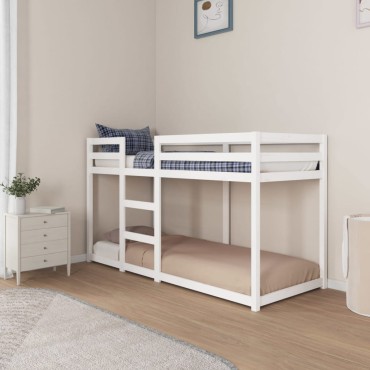 vidaXL Κουκέτα Λευκό 75x190cm από Μασίφ Ξύλο Πεύκου 1 τεμ. - Μονό