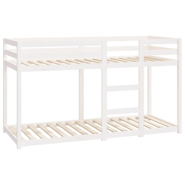vidaXL Κουκέτα Λευκό 75x190cm από Μασίφ Ξύλο Πεύκου 1 τεμ. - Μονό