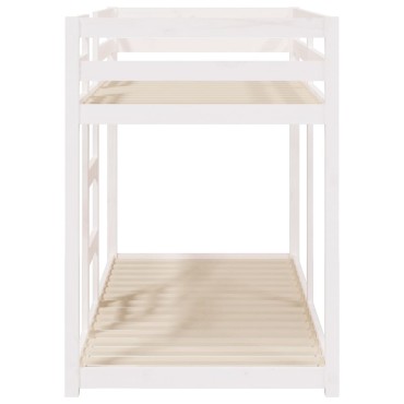 vidaXL Κουκέτα Λευκό 75x190cm από Μασίφ Ξύλο Πεύκου 1 τεμ. - Μονό