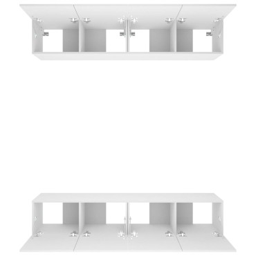 vidaXL Έπιπλα Τηλεόρασης 4 τεμ. Λευκό 80x30x30cm Επεξ. Ξύλο
