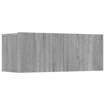 vidaXL Έπιπλα Τηλεόρασης 4 τεμ. Γκρι Sonoma 80x30x30cm Επεξ. Ξύλο