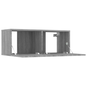 vidaXL Έπιπλα Τηλεόρασης 4 τεμ. Γκρι Sonoma 80x30x30cm Επεξ. Ξύλο