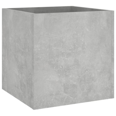 vidaXL Ζαρντινιέρα Γκρι Σκυροδέματος 40x40x40 εκ. Επεξεργασμένο Ξύλο