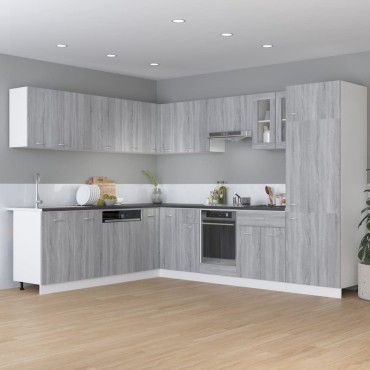 vidaXL Ντουλάπι Κρεμαστό Γωνιακό Lyon Γκρι Sonoma 57x57x60cm 1 τεμ.